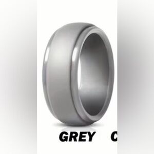 🩷 FREE WITH ANY PURCHASE Men's Silicone Light Gray Colored Wedding Band Ring Sz9